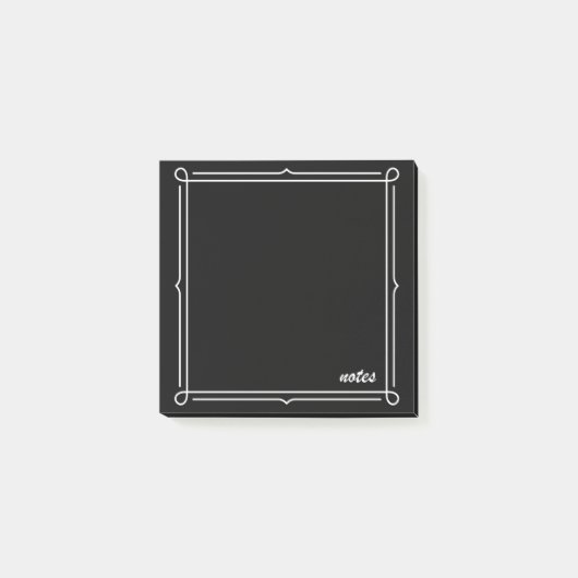 Post-it® Noir avec cadre blanc (Devant)