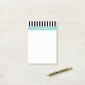 Post-it® Noir blanc bande Turquoise Nom du ruban Monogramme (Sur un bureau)