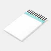 Post-it® Noir blanc bande Turquoise Nom du ruban Monogramme (Incliné)