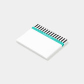 Post-it® Noir blanc bande Turquoise Nom du ruban Monogramme (Incliné)