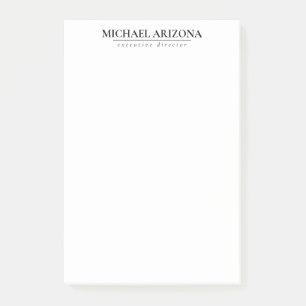 Post-it® Noir & Blanc Minimaliste Simple Plaque