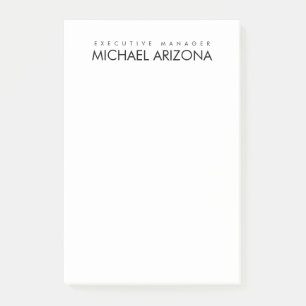 Post-it® Noir & Blanc Minimaliste Simple Plaque Moderne