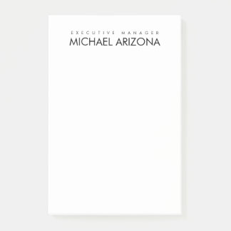 Post-it® Noir & Blanc Minimaliste Simple Plaque Moderne