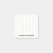 Post-it® Noir Blanc moderne Gras Monogramme initial (Devant)