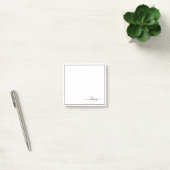 Post-it® Noir Blanc moderne Script Girl Monogramme Nom (Bureau)