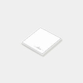 Post-it® Noir Blanc moderne Script Girl Monogramme Nom (Incliné)