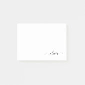Post-it® Noir Blanc moderne Script Girl Monogramme Nom (Devant)