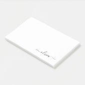 Post-it® Noir Blanc moderne Script Girl Monogramme Nom (Incliné)