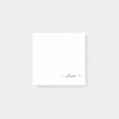 Post-it® Noir Blanc moderne Script Girl Monogramme Nom (Devant)