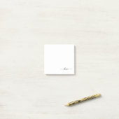 Post-it® Noir Blanc moderne Script Girl Monogramme Nom (Sur un bureau)