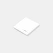 Post-it® Noir Blanc moderne Script Girl Monogramme Nom (Incliné)
