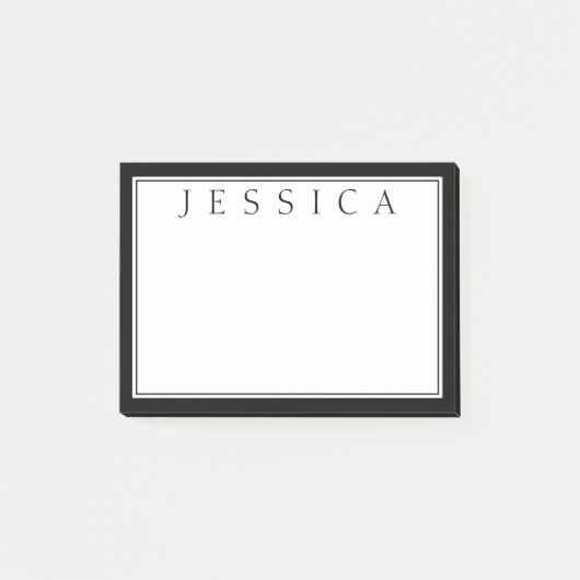 Post-it® Noir & Blanc | Votre nom (Devant)