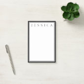 Post-it® Noir & Blanc | Votre nom (Bureau)