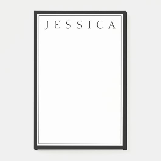 Post-it® Noir & Blanc | Votre nom (Devant)