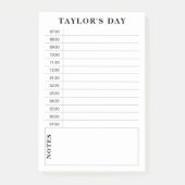 Post-it® Noir et blanc 7h-19h Planification quotidienne (Devant)