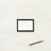 Post-it® Noir et blanc avec revêtement professionnel | Nom (Sur un bureau)