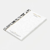 Post-it® Noir et blanc damas or accent (Incliné)