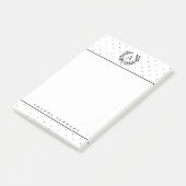 Post-it® Noir et blanc Monogramme de laurier Petits pois (Incliné)