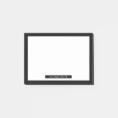 Post-it® Noir et blanc vierge avec nom personnalisé (Devant)
