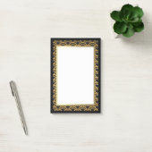 Post-it® Noir et frontière d'art déco d'or (Bureau)
