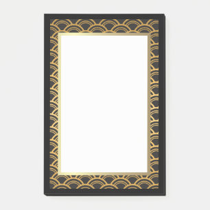 Post-it® Noir et frontière d'art déco d'or