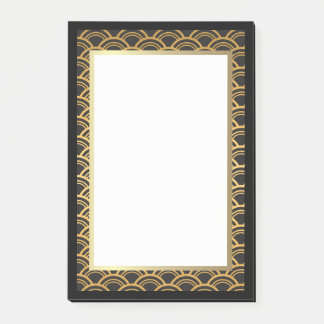 Post-it® Noir et frontière d'art déco d'or