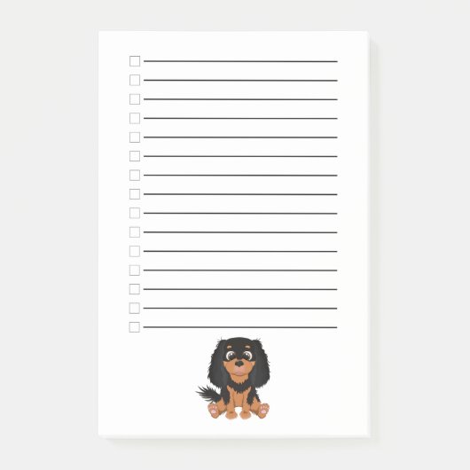 Post-it® Noir et Tan Cavalier King Charles Spaniel     (Devant)