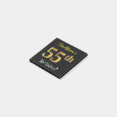 Post-it® Noir, Faux Gold 55e anniversaire, avec nom personn (Incliné)
