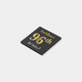 Post-it® Noir, Faux Gold 96e anniversaire, avec nom personn (Incliné)