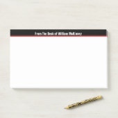 Post-it® Noir moderne de monogramme de note de bureau, (Sur un bureau)