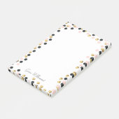 Post-it® Noir, or et point de polka rose (Incliné)
