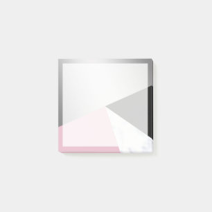 Post-it® Noir rose blanc marbre blanc argenté et élégant