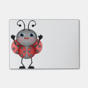Post-it® Noir rouge de coccinelle heureuse