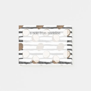Post-it® Noix de coco sur le motif grunge de rayures