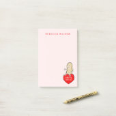 Post-it® Noix sur vous Personnalisé Valentine rose (Sur un bureau)