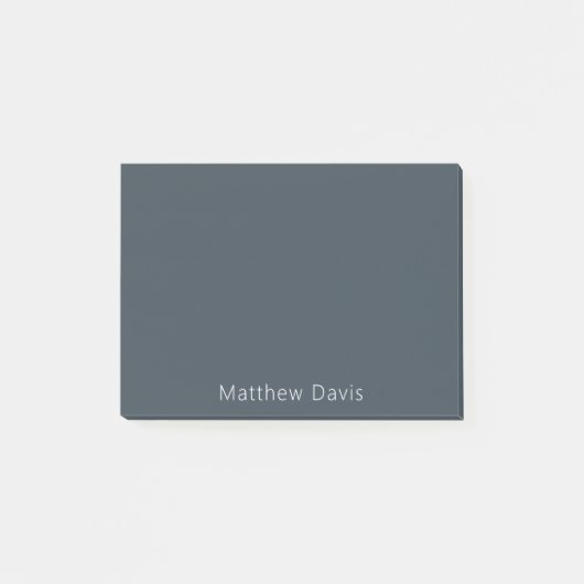 Post-it® Nom blanc gris charbon (Devant)