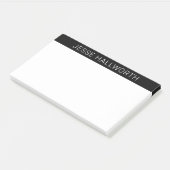 Post-it® Nom blanc moderne ou entreprise sur fond noir (Incliné)