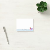 Post-it® Nom bleu-clair fait sur commande de licorne (Bureau)