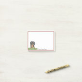 Post-it® Nom Cavalier King Charles Spaniel Aquarelle (Sur un bureau)