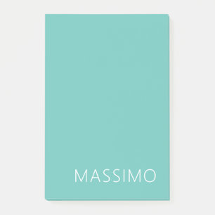 Post-it® Nom chic minimaliste moderne tendance sarcelle cla