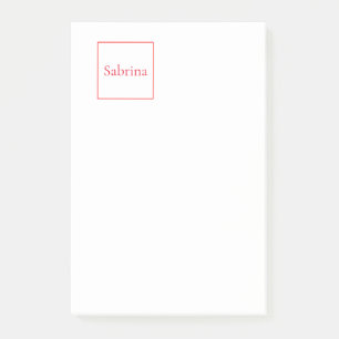 Post-it® Nom classique professionnel personnalisé rouge bla