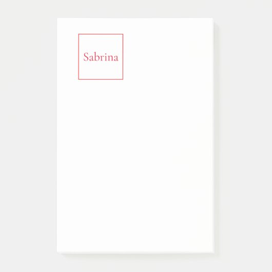 Post-it® Nom classique professionnel personnalisé rouge bla (Devant)