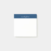 Post-it® Nom complet professionnel moderne bleu marine mono (Devant)
