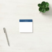 Post-it® Nom complet professionnel moderne bleu marine mono (Bureau)