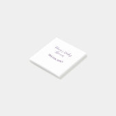 Post-it® nom date de baby shower violet élégant simple (Incliné)