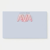 Post-it® Nom d'Ava dans les néons brillants (Devant)