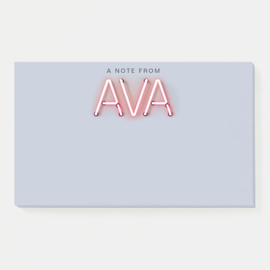 Post-it® Nom d'Ava dans les néons brillants (Devant)