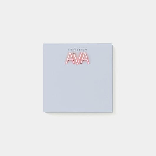 Post-it® Nom d'Ava dans les néons brillants (Devant)