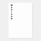 Post-it® Nom de calligraphie élégant noir et blanc (Devant)