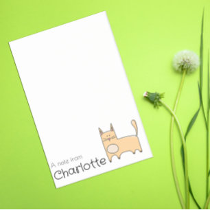 Post-it® Nom de chat de dessin animé beige mignon